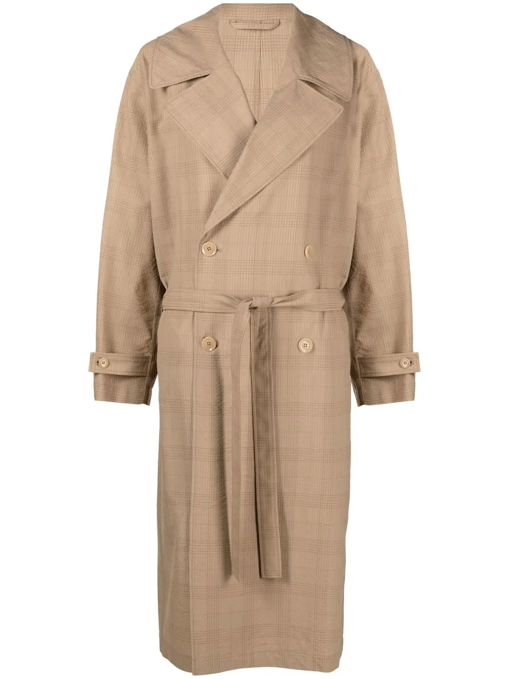 

Lemaire checkered-pattern double-breasted coat - Neutrals