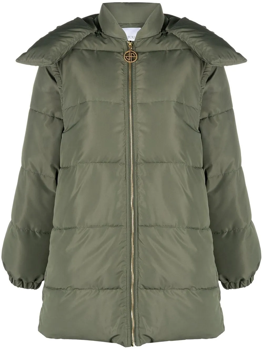 Shop Patou Detachable-sleeve Puffer Coat In Green