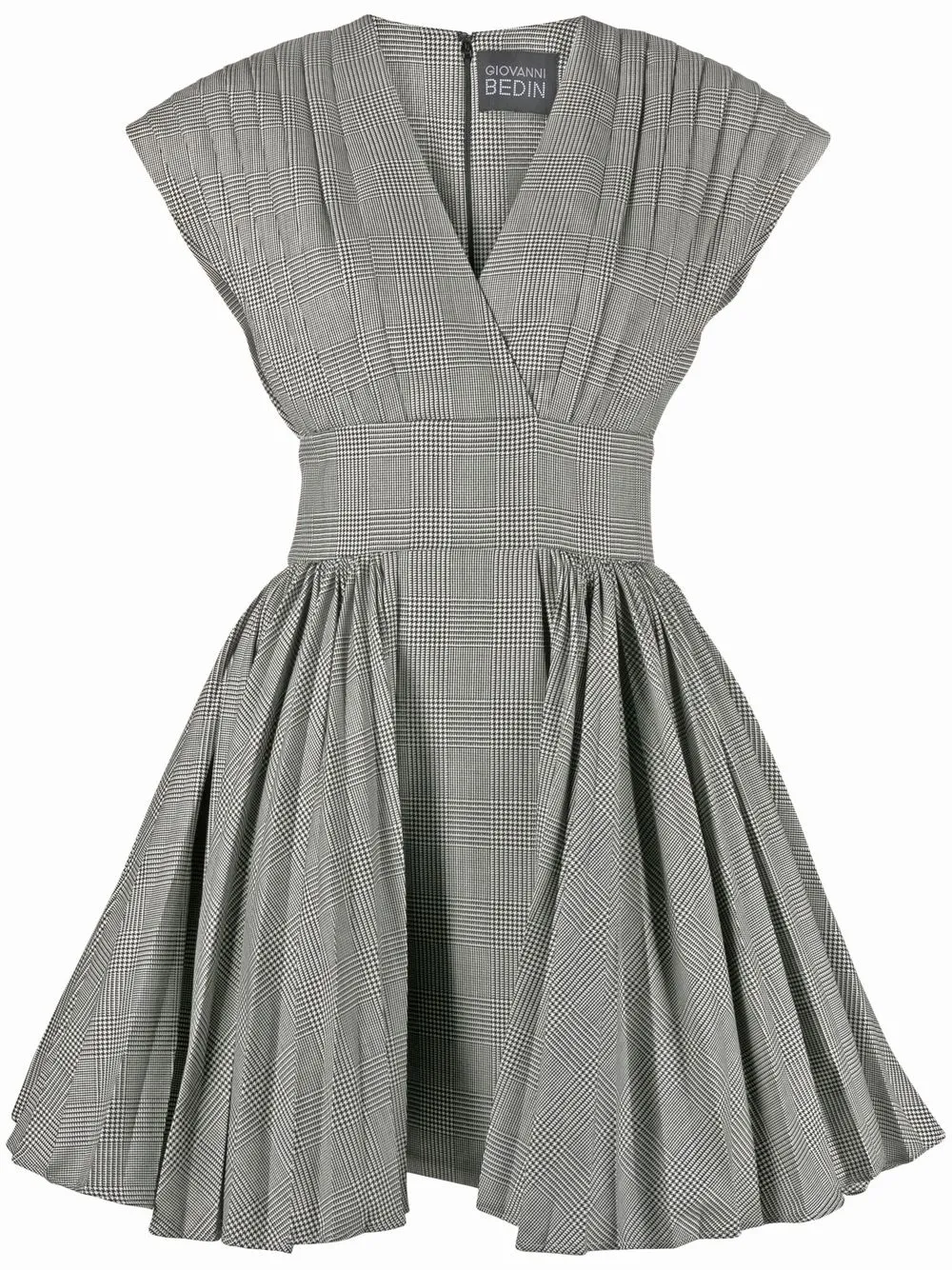 

Giovanni Bedin checked pleated minidress - Grey