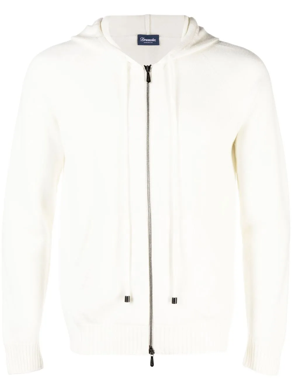 

Drumohr zip-up merino wool hoodie - White