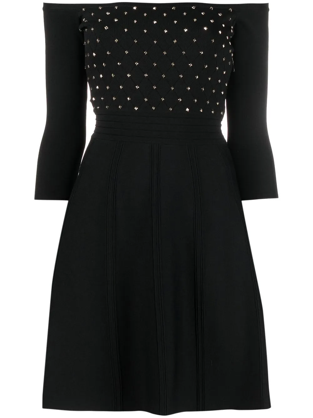 

Elisabetta Franchi vestido corto con apliques - Negro