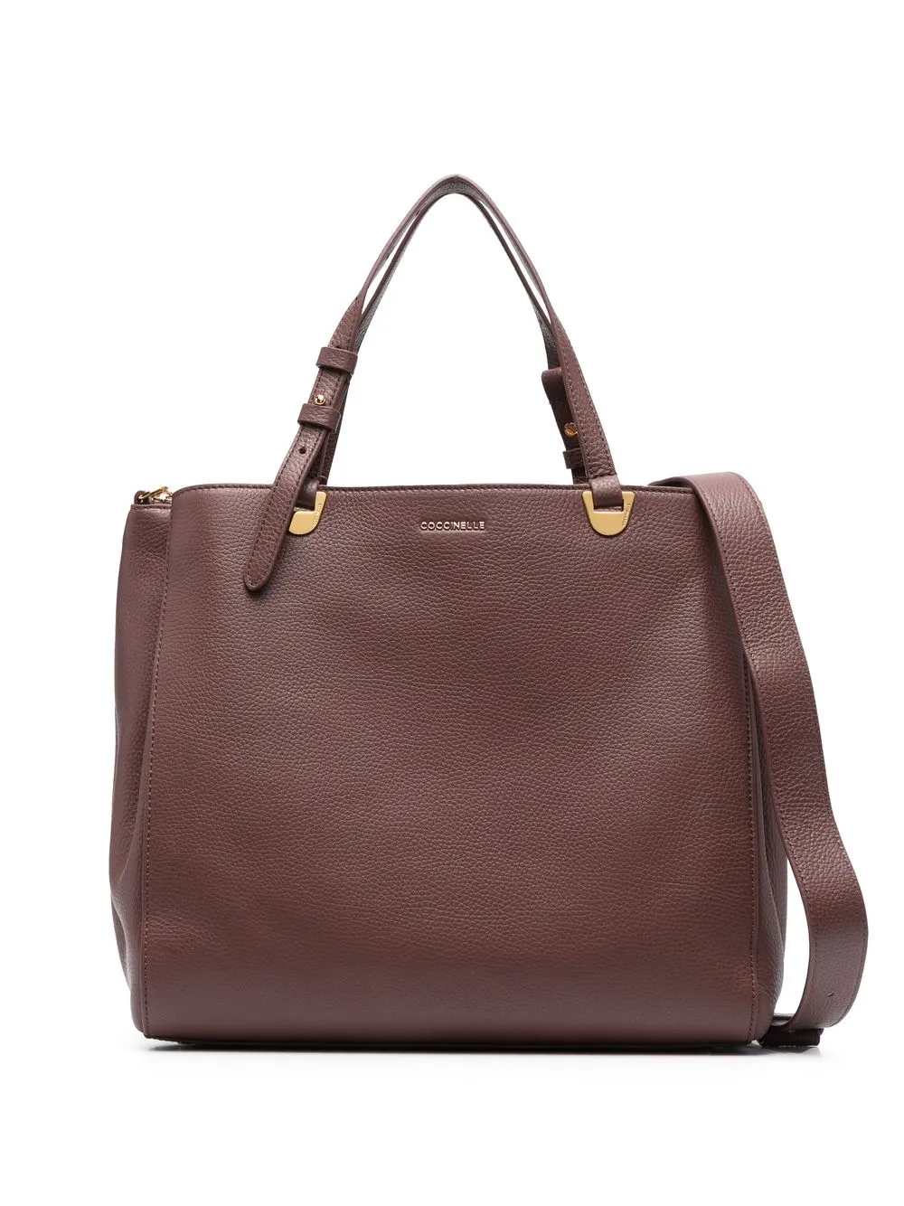 

Coccinelle logo-lettering leather tote - Brown