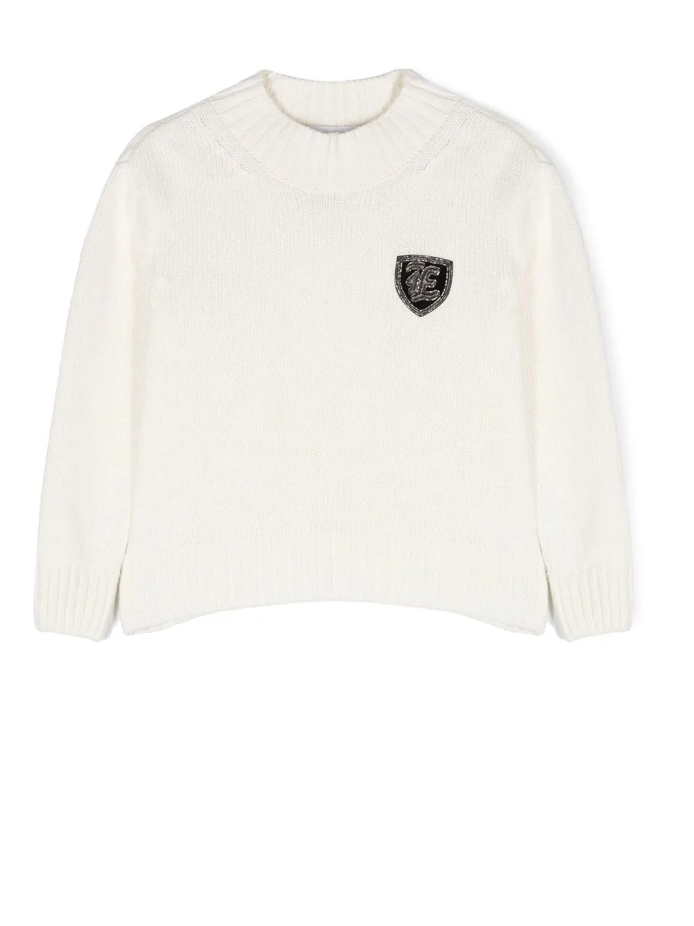 

Ermanno Scervino Junior logo-patch knitted jumper - White