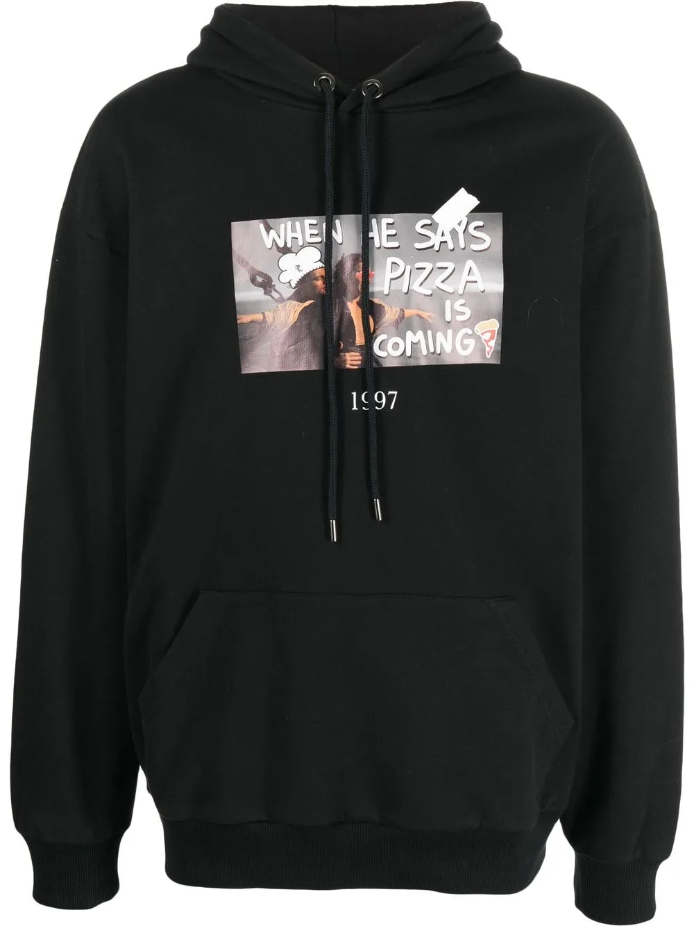 

Throwback. graphic-print cotton hoodie - Black