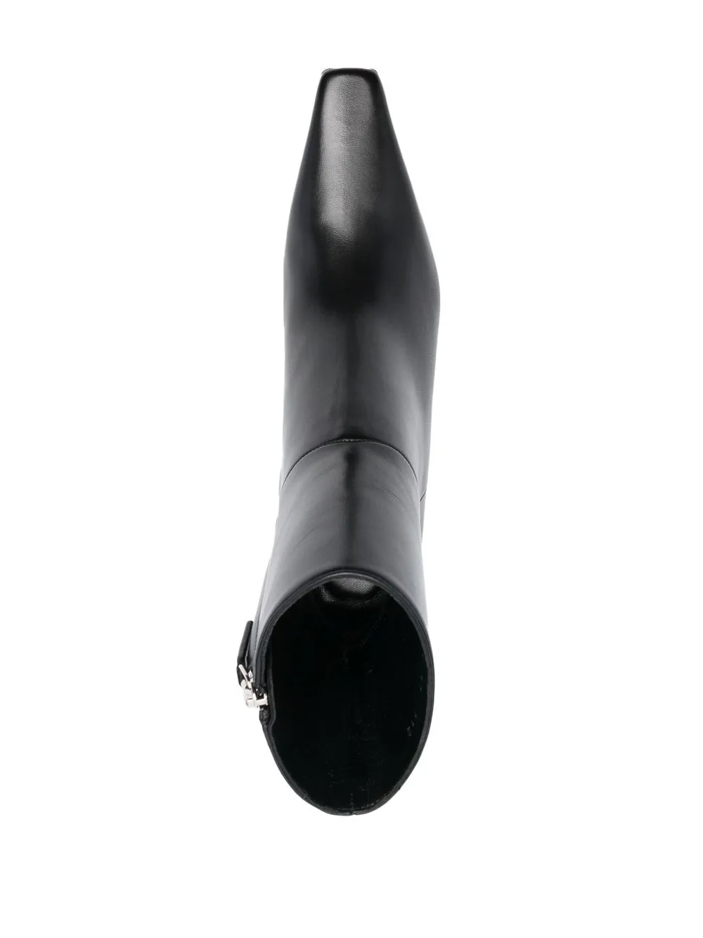 Gucci Squared Toe Malaga Leather Booties 7cm In Black