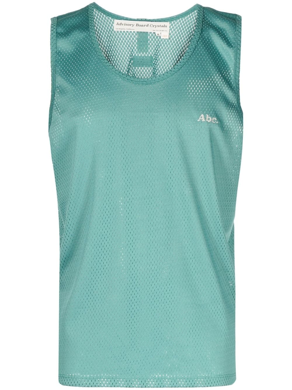 Advisory Board Crystals Logo-embroidered Mesh Tank Top In Green