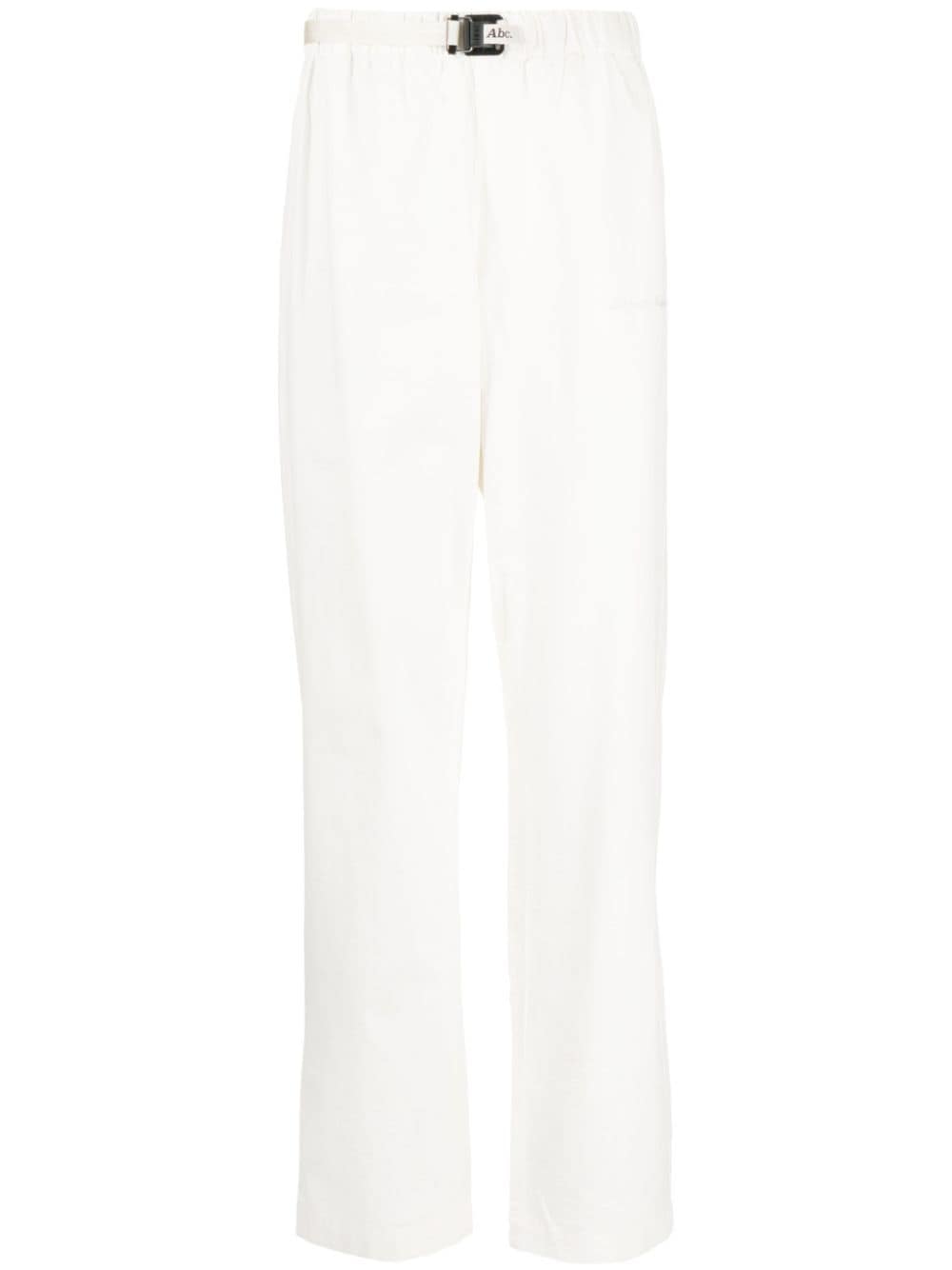 Advisory Board Crystals Logo-embroidered Cotton Work Trousers In White