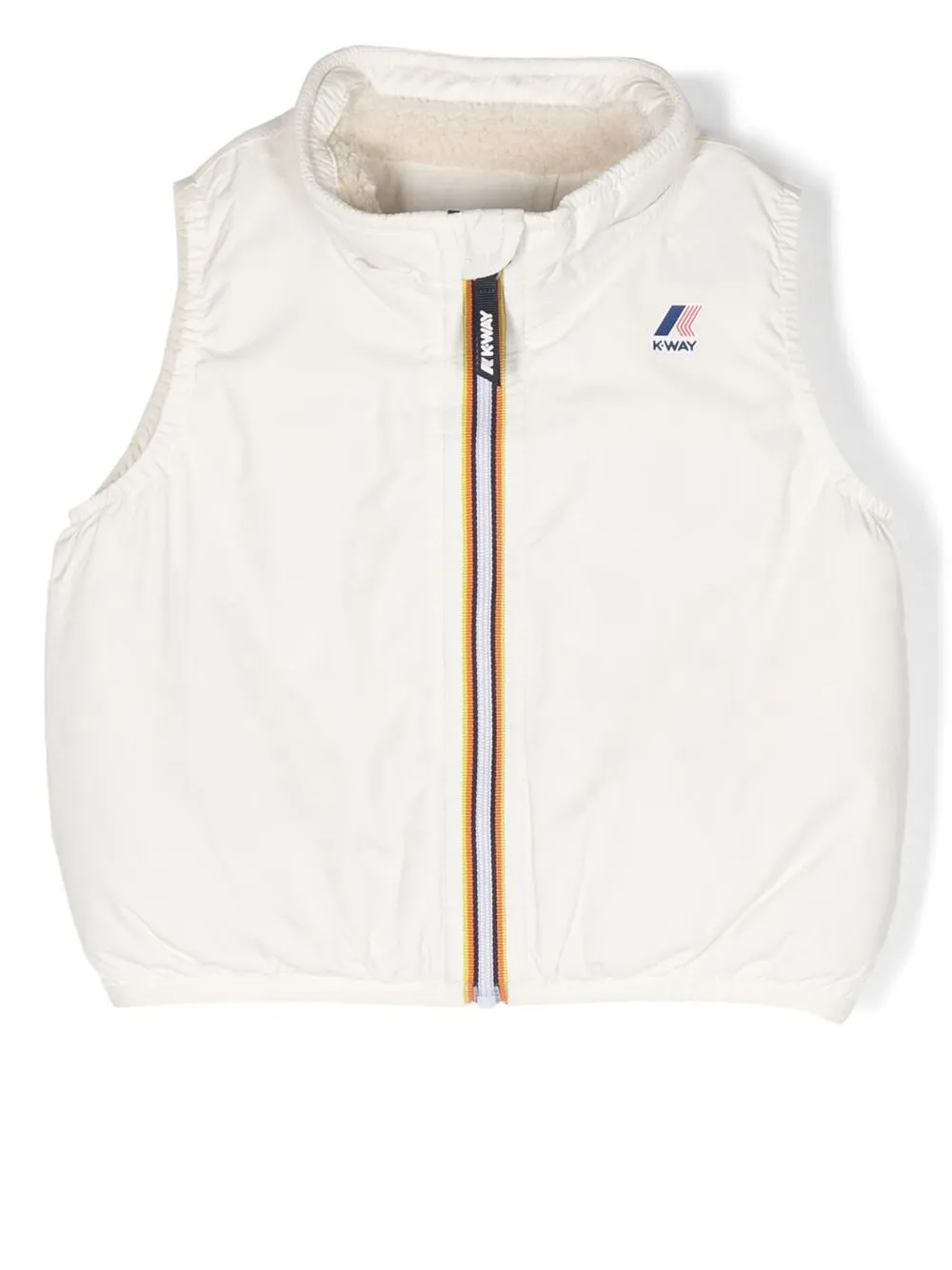 

K Way Kids logo-print hooded gilet - White