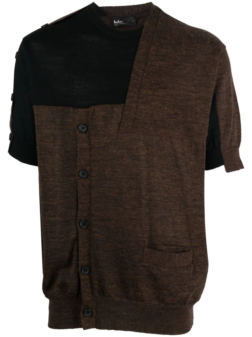 

Kolor asymmetric knitted top - Brown