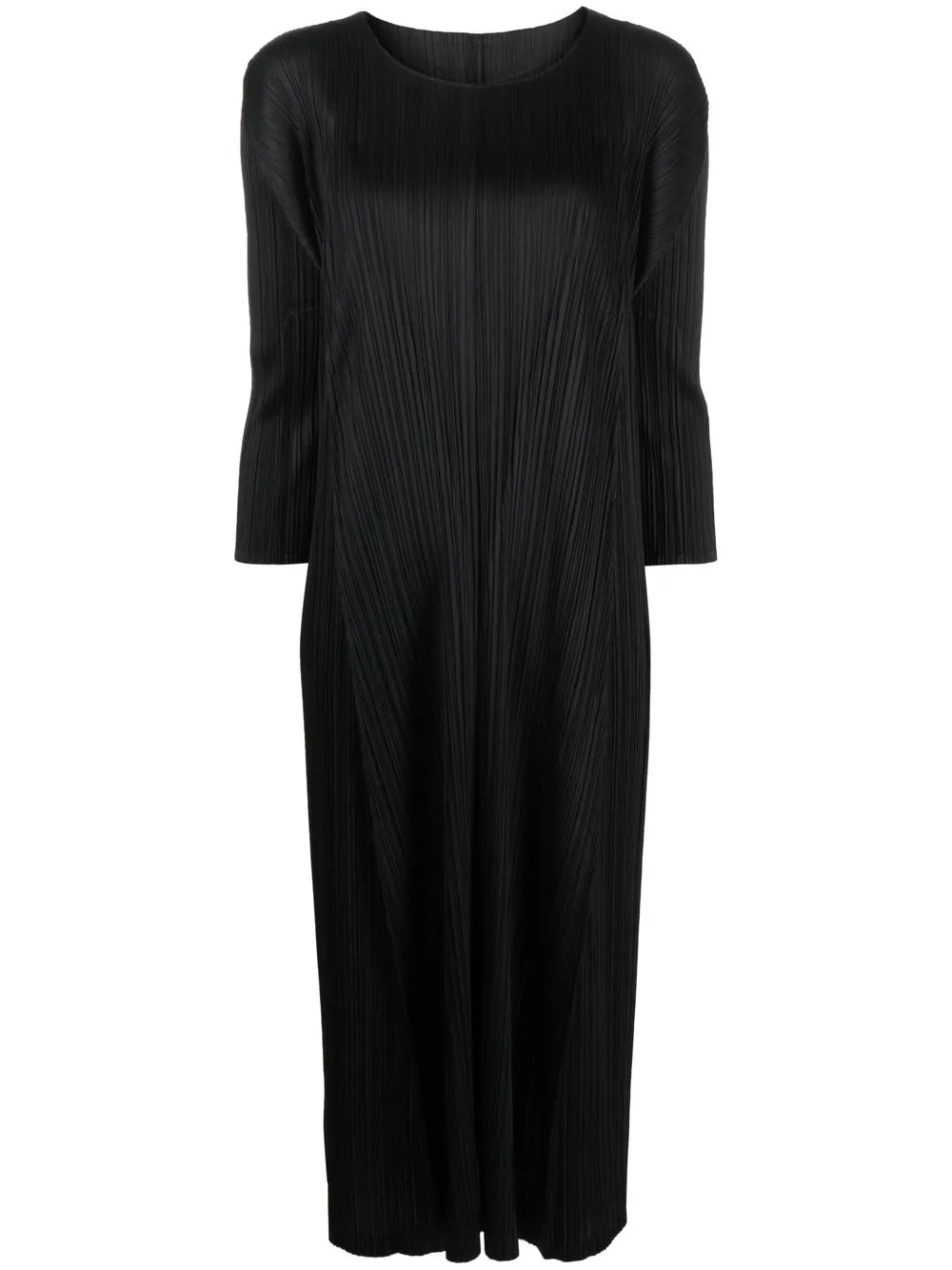 

Pleats Please Issey Miyake crop-sleeve plisse midi dress - Black