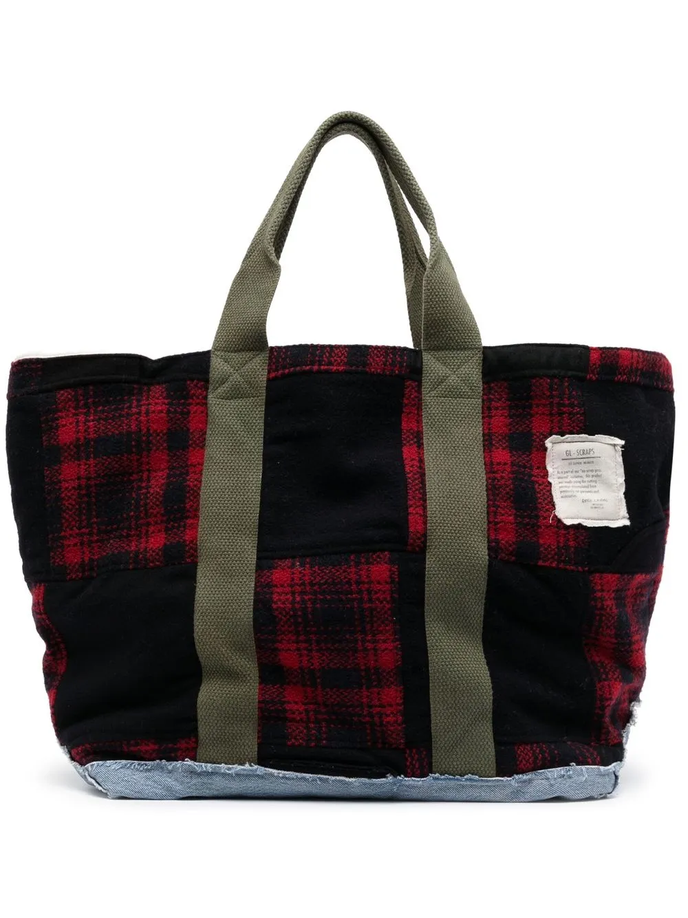 

Greg Lauren tartan patchwork tote bag - Black