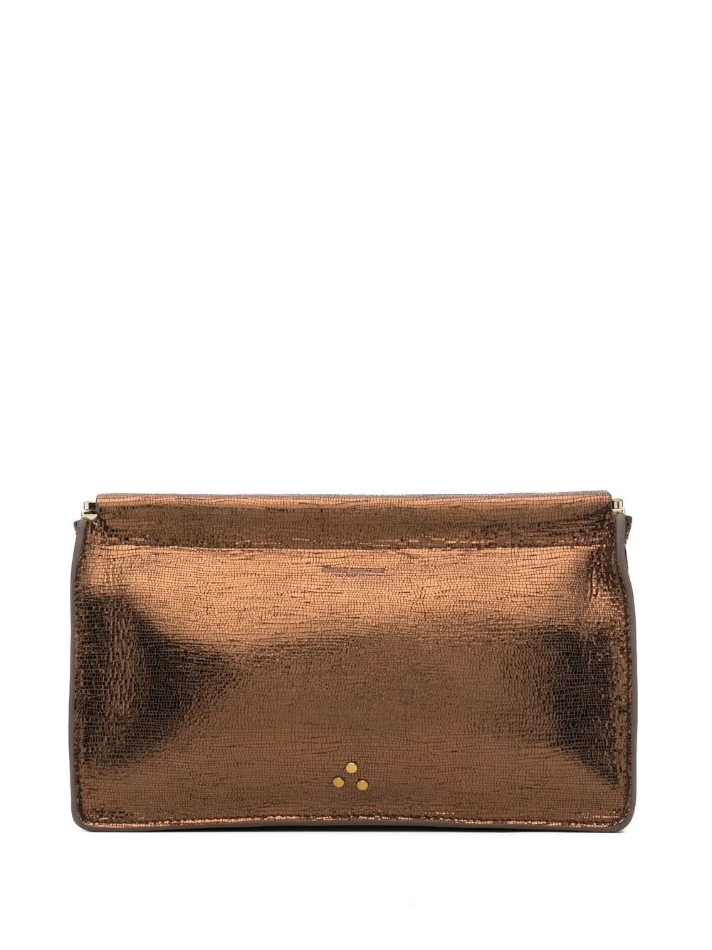 

Jérôme Dreyfuss Clic Clac lamé leather clutch - Brown