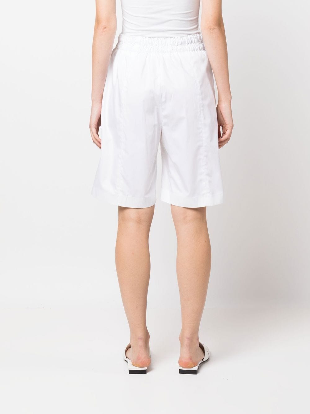 Shop Fabiana Filippi Oversize Cotton Shorts In White