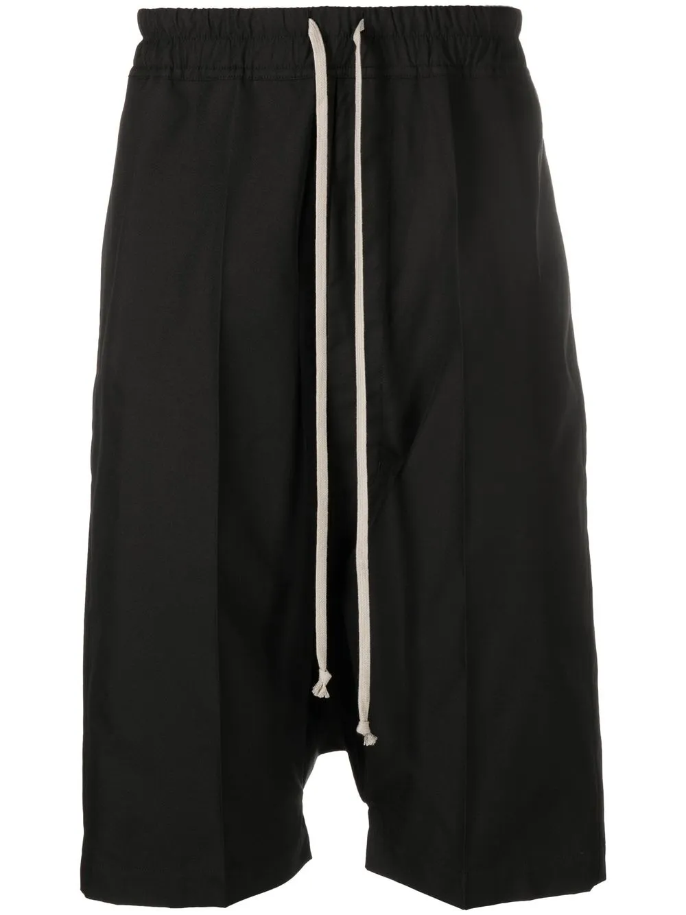 RICK OWENS KNEE-LENGTH DROP-CROTCH SHORTS