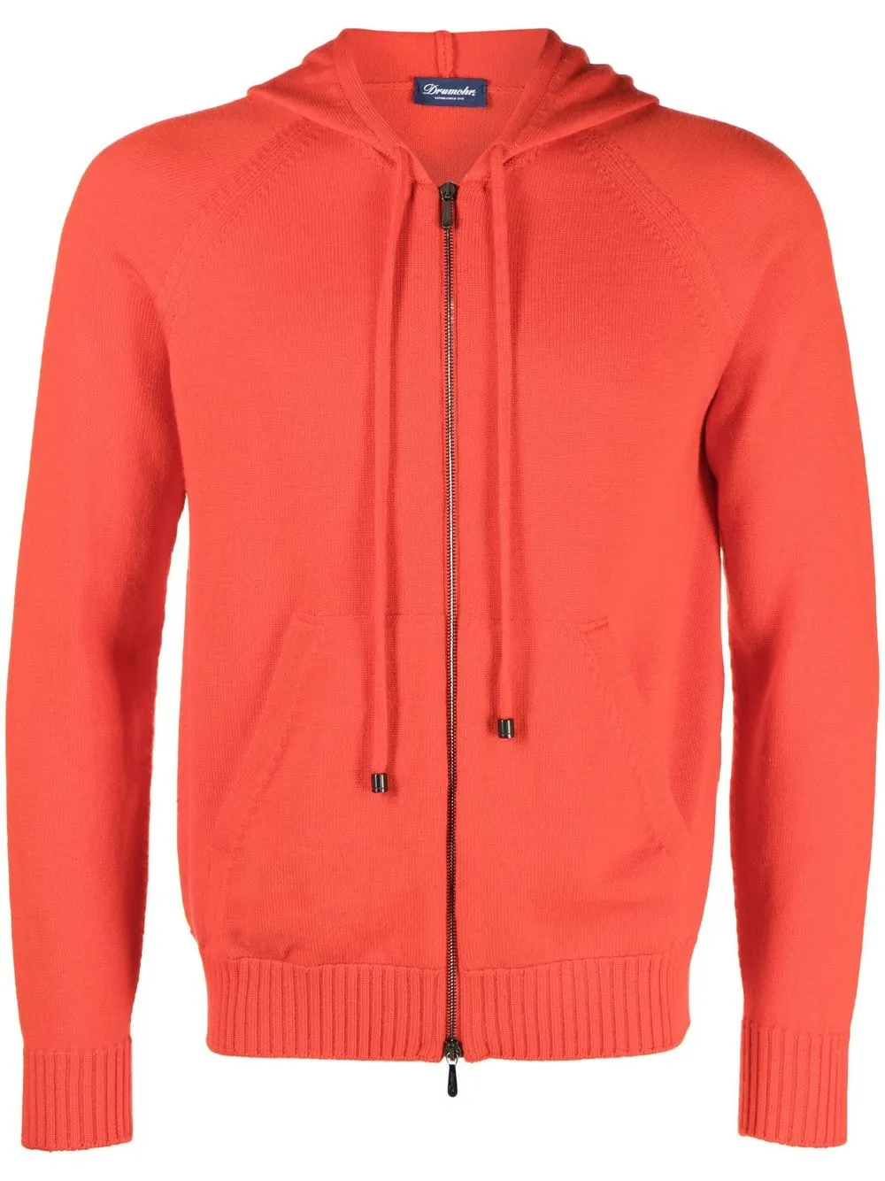 

Drumohr zip-up merino wool hoodie - Orange