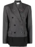 Maison Margiela Spliced pinstriped wool blazer - Grey