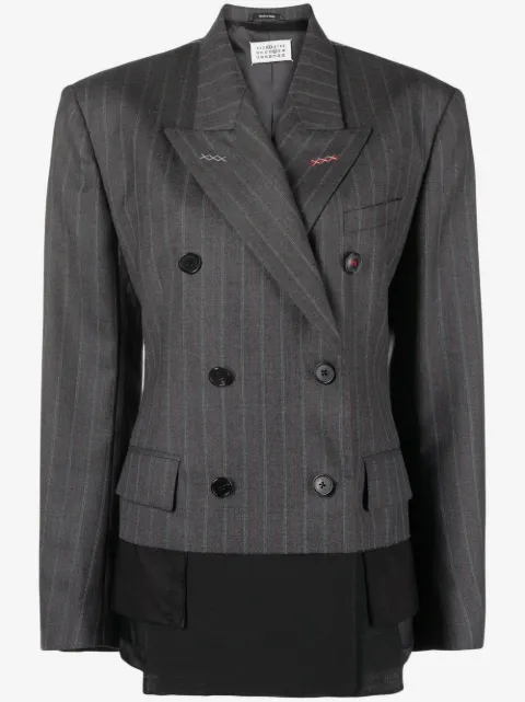 Maison Margiela Spliced pinstriped wool blazer
