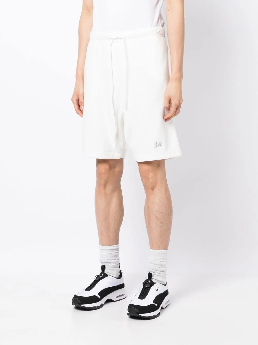 Advisory Board Crystals Drawstring Sweat-shorts In White