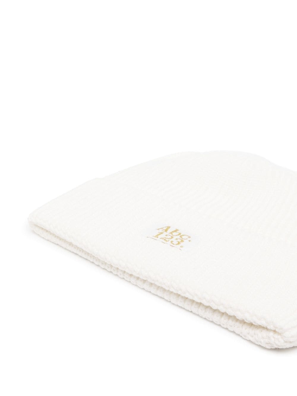 Shop Advisory Board Crystals Ribbed-knit Logo-patch Beanie In White