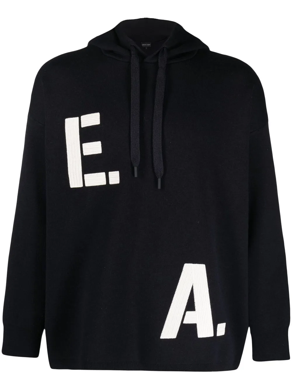 

Emporio Armani logo-print detail hoodie - Blue