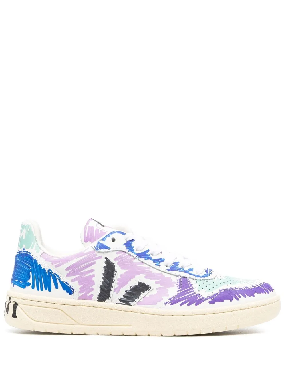 

VEJA x Marni V-10 scribble-print sneakers - Purple