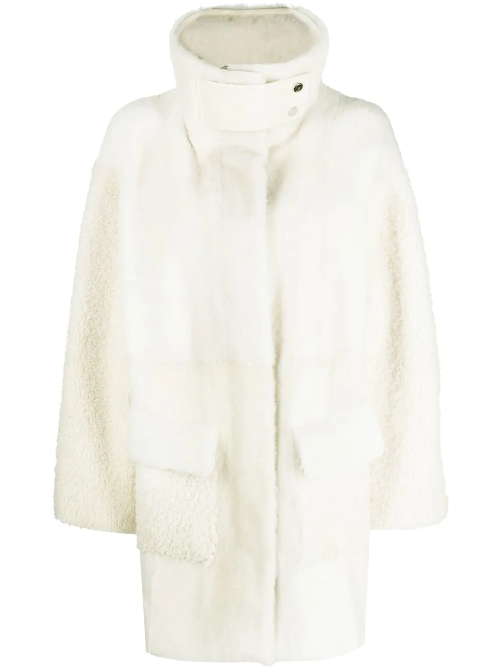 

Drome high-neck leather coat - White