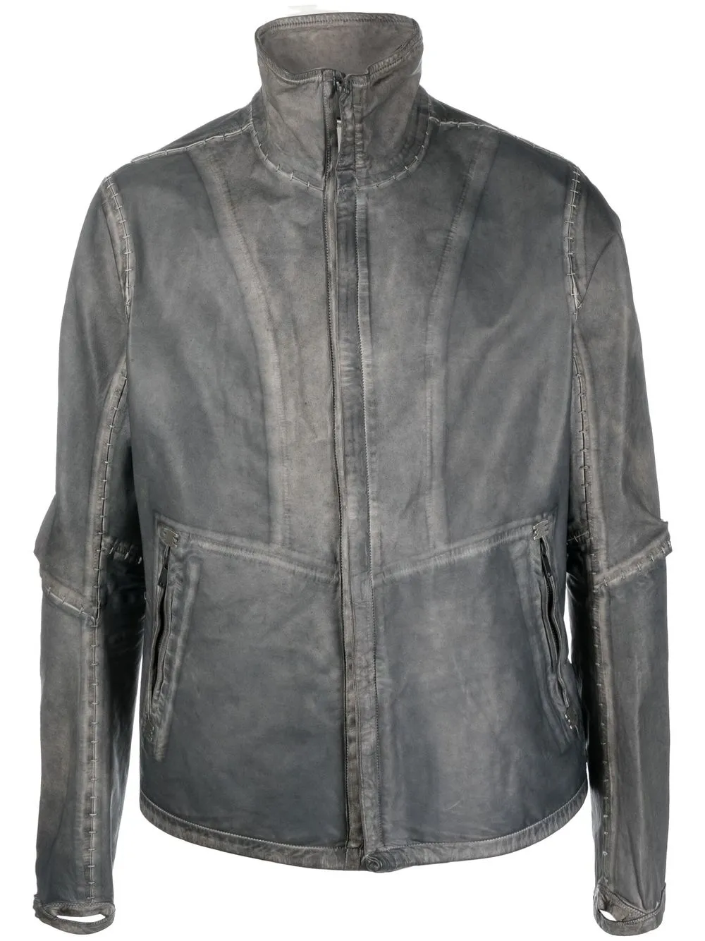 

Isaac Sellam Experience Fumiste high-neck leather jacket - Grey