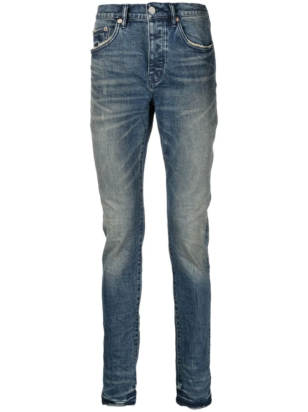 

Purple Brand distressed-detail slim-fit jeans - Blue