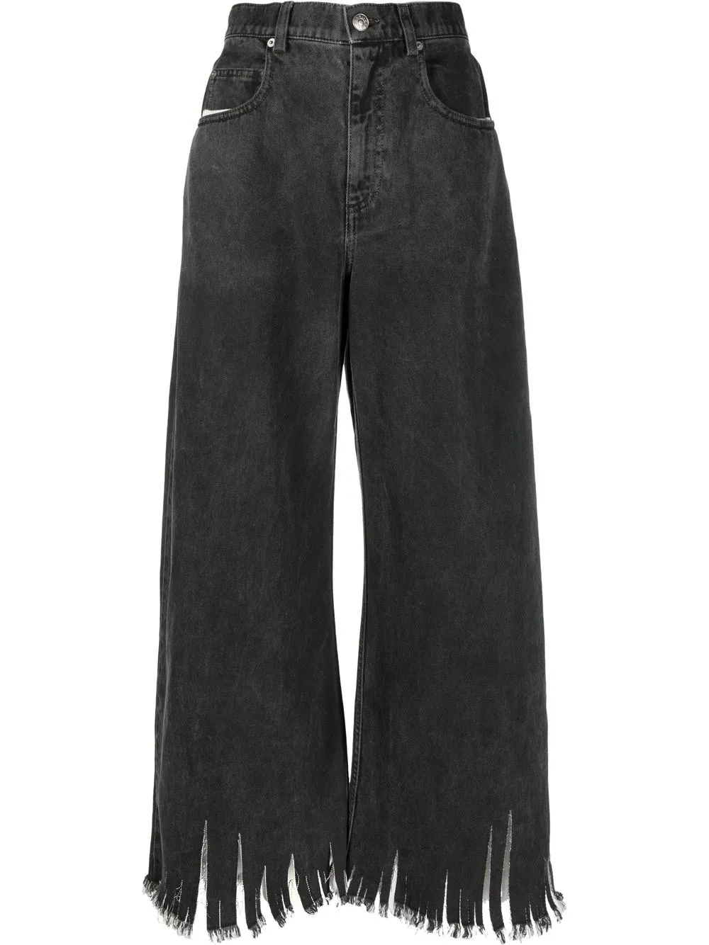 

Marni ripped-hem high-waisted trousers - Grey