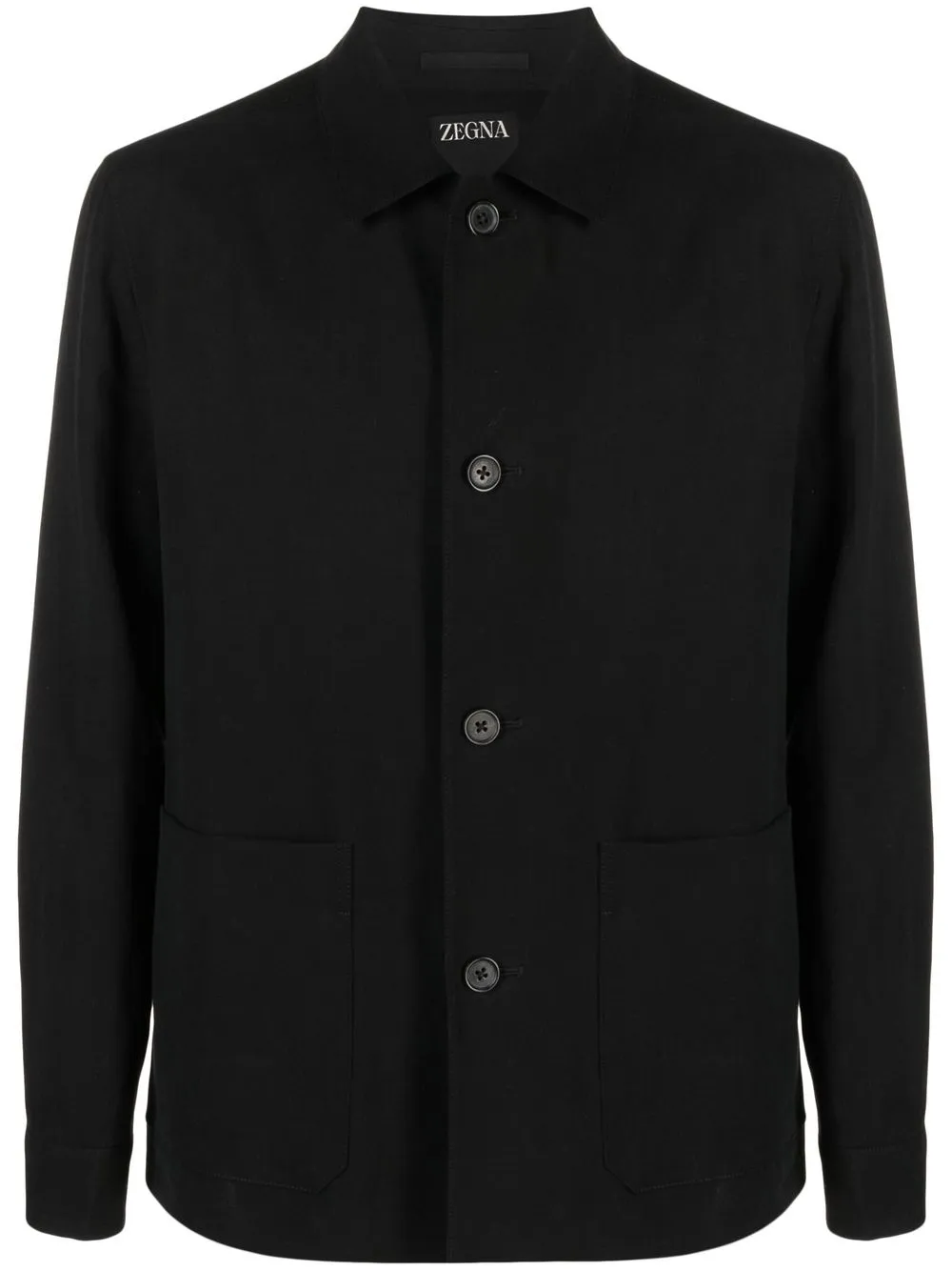 

Zegna button-up shirt jacket - Black