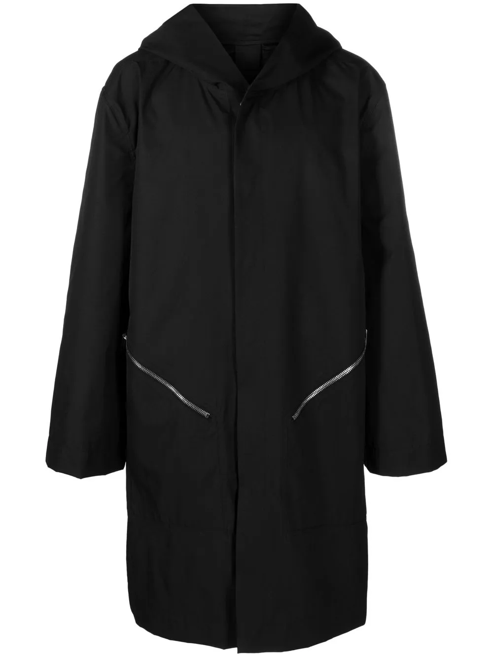 RICK OWENS HOODED OVERSIZED RAINCOAT