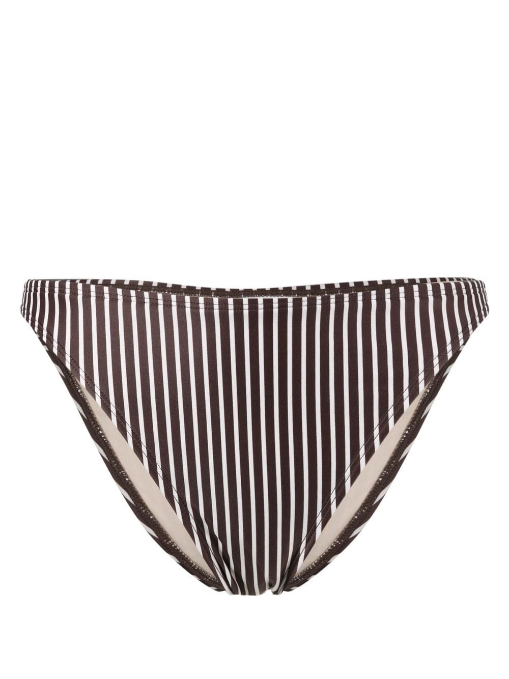 peony Peony stripe-print bikini briefs - Brown