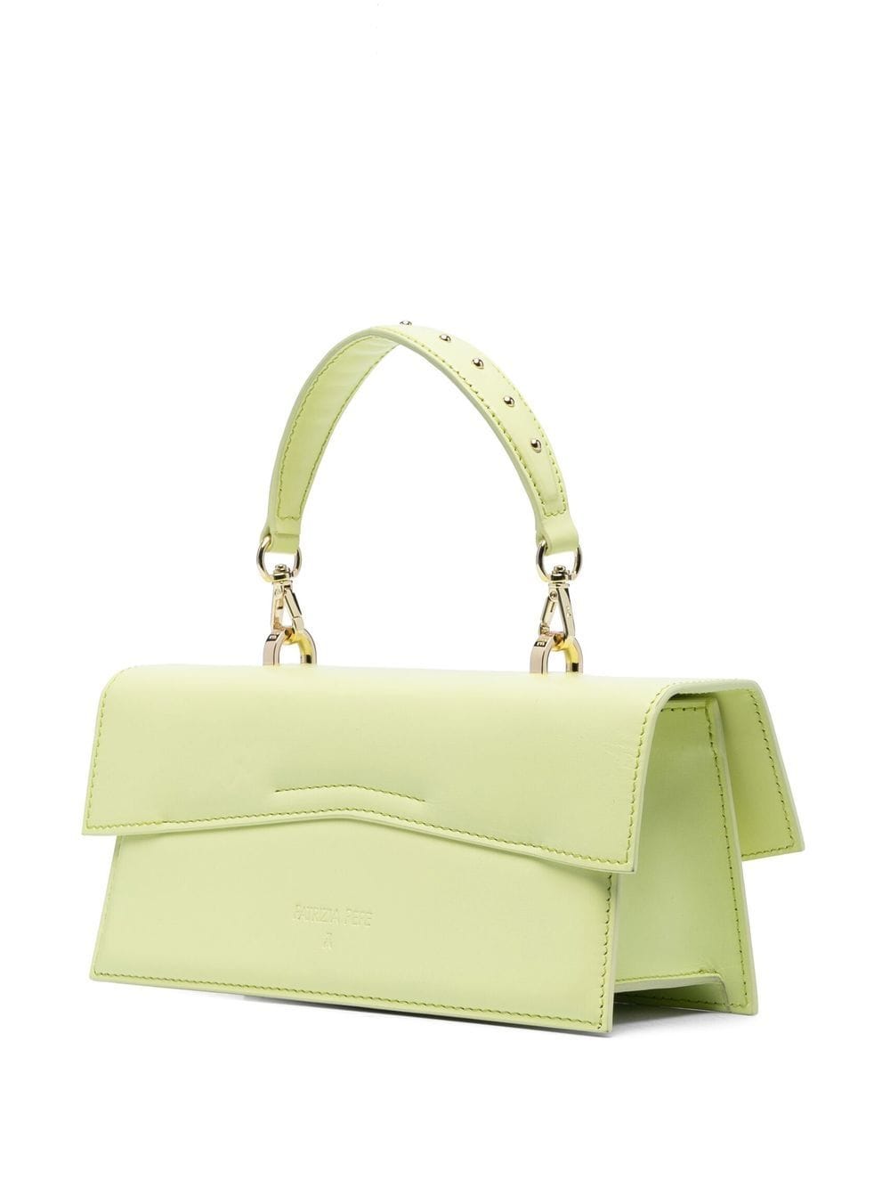 Shop Patrizia Pepe Fly Bamby Foldover Leather Bag In Green