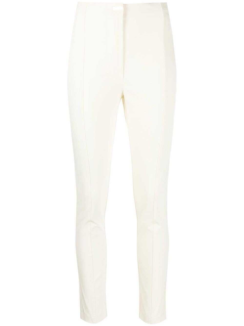 Patrizia Pepe Skinny-cut Technical Trousers In Neutrals