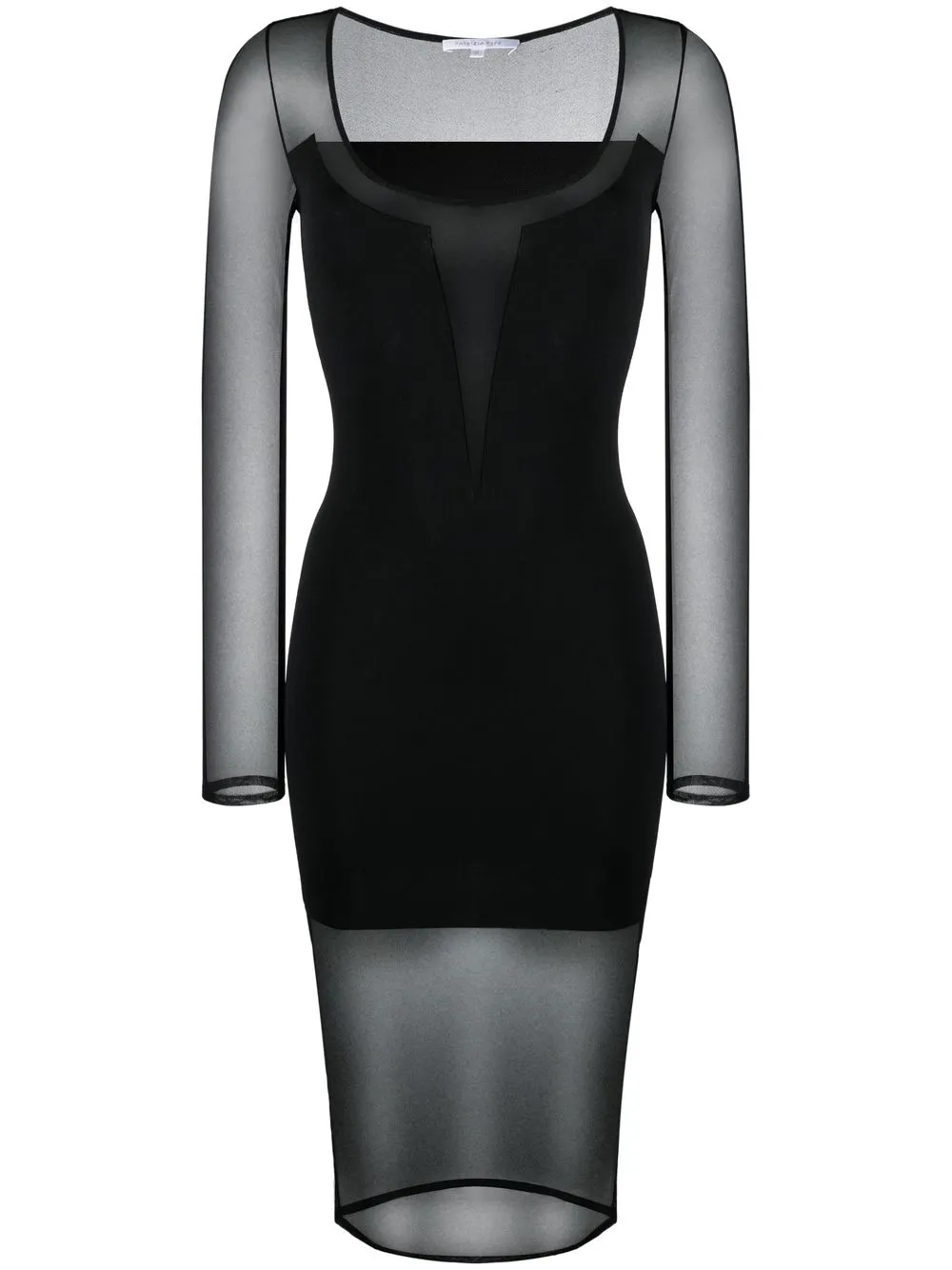 

Patrizia Pepe sheer-panelled midi dress - Black