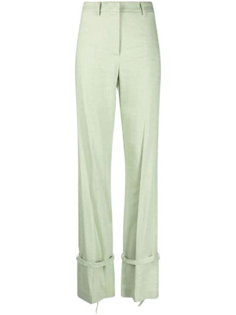 Patrizia Pepe twill buckled-ankle trousers