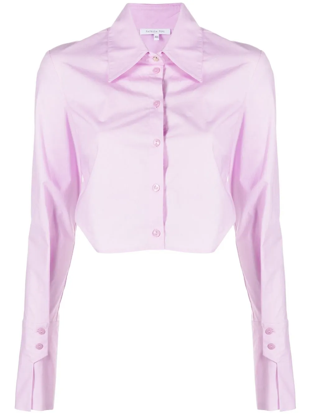 

Patrizia Pepe Poplin cropped shirt - Purple