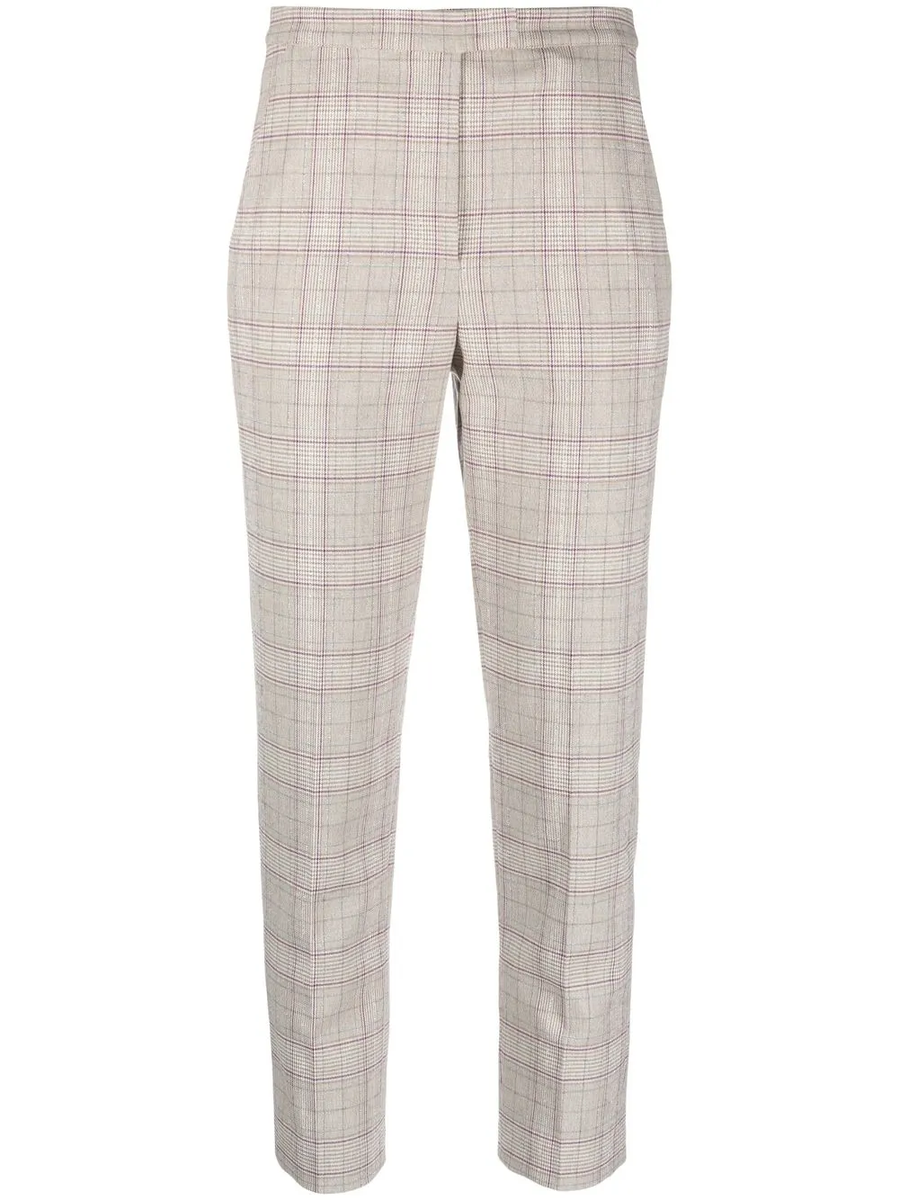 

Patrizia Pepe check-print cropped tailored trousers - Neutrals