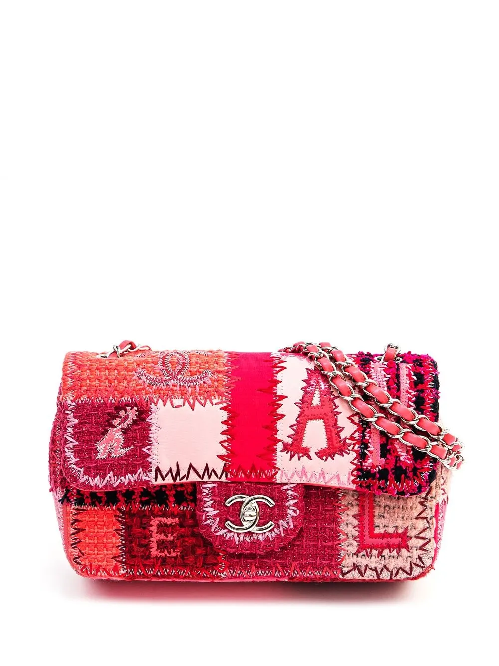 

Chanel Pre-Owned 2017 Classic Flap tweed shoulder bag - Pink