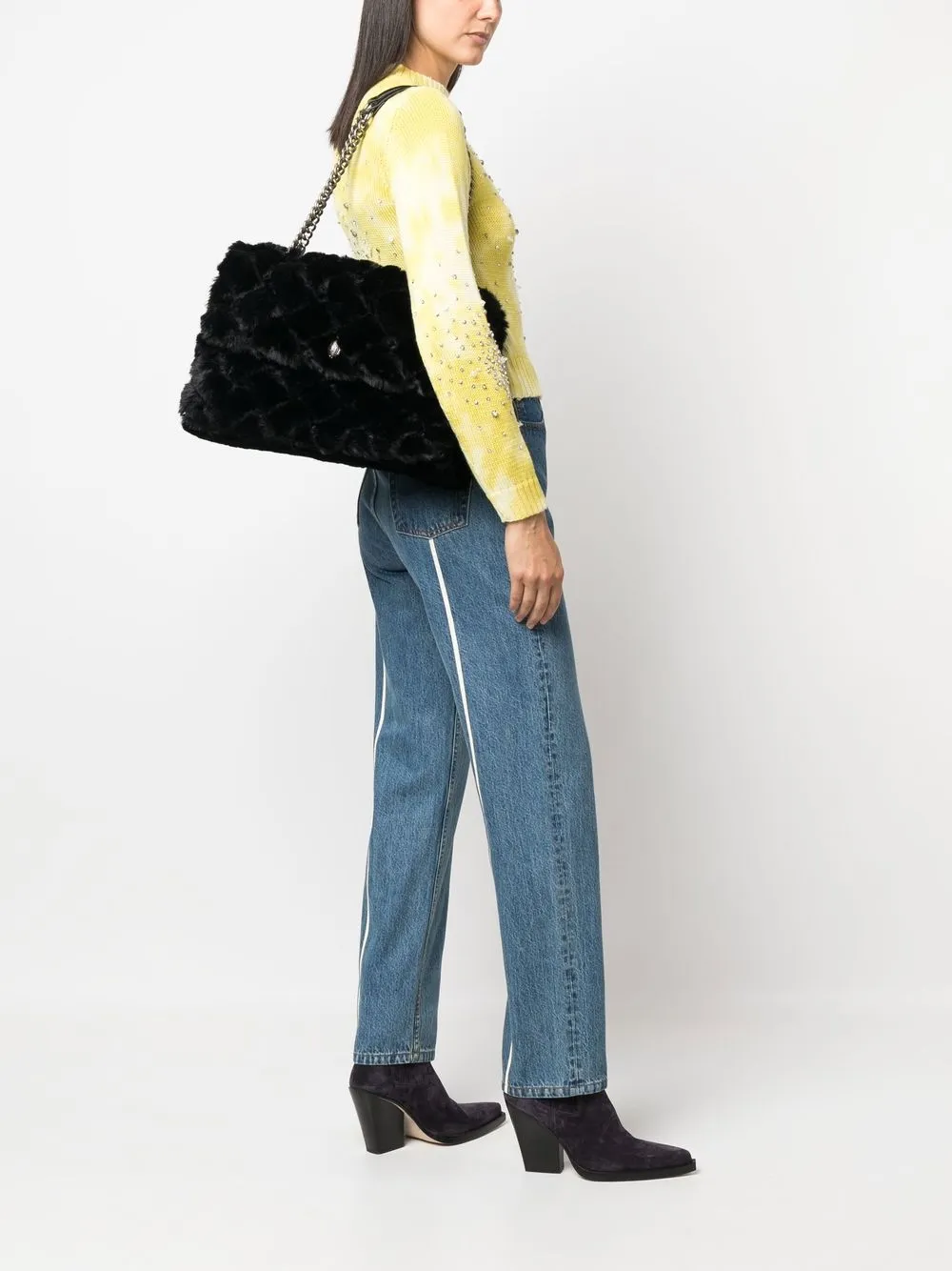 

Kurt Geiger London faux-fur shoulder bag - 999 NERO
