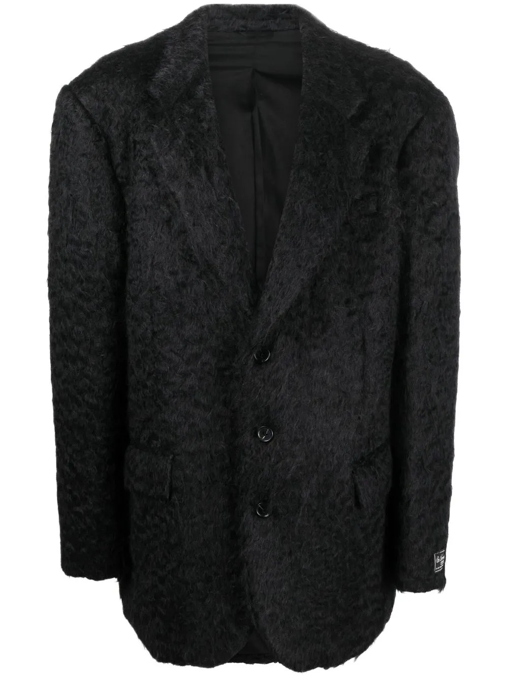 

Raf Simons single-breasted textured coat - Black