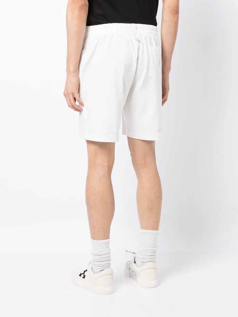 Advisory Board Crystals Drawstring Sweat-shorts In White
