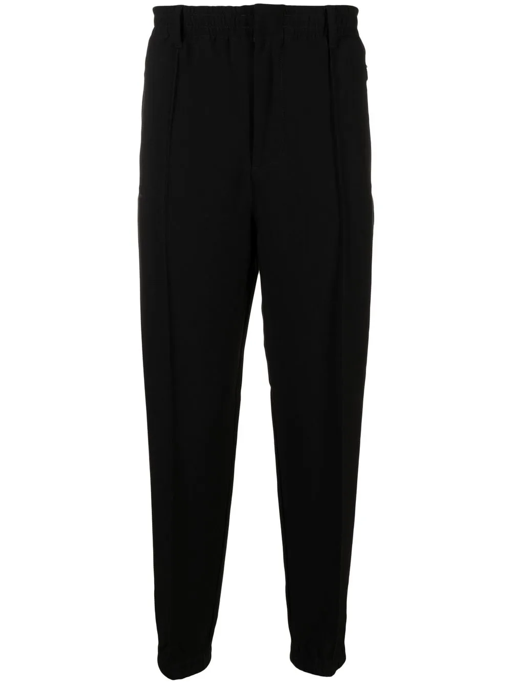 

Emporio Armani logo-plaque tapered trousers - Black