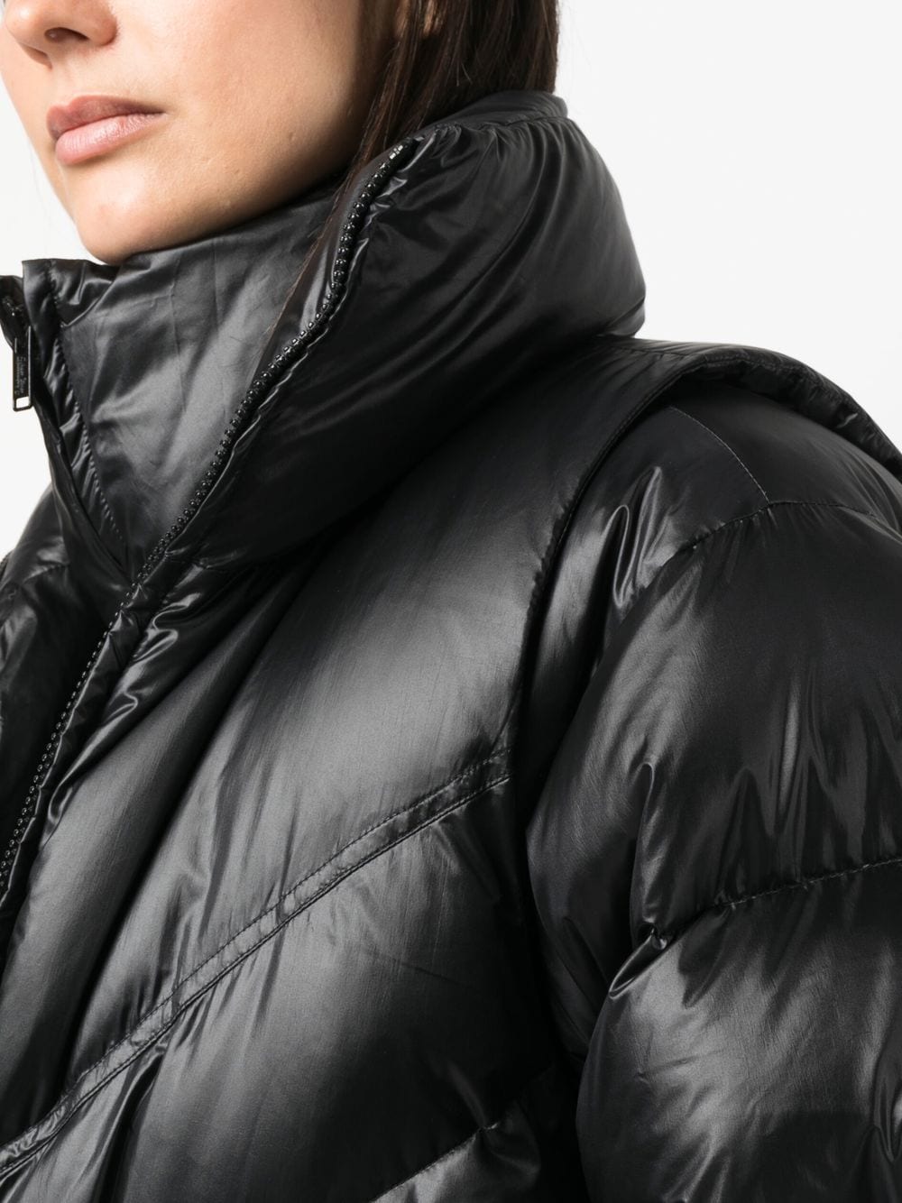 Shop Undercover Layered Padded Jacket In Black