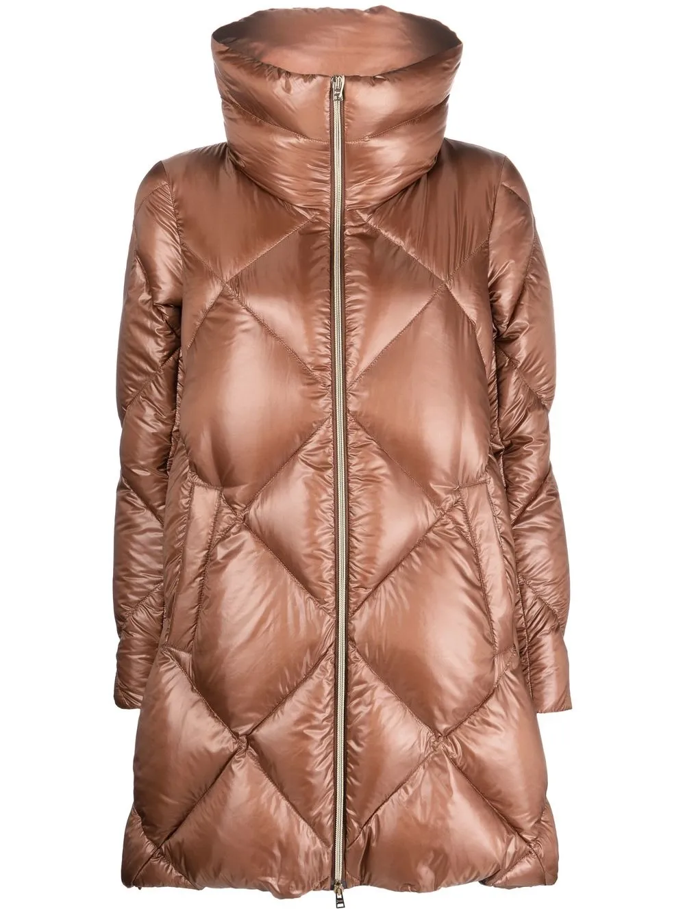 

Herno quilted zip-up down coat - Brown