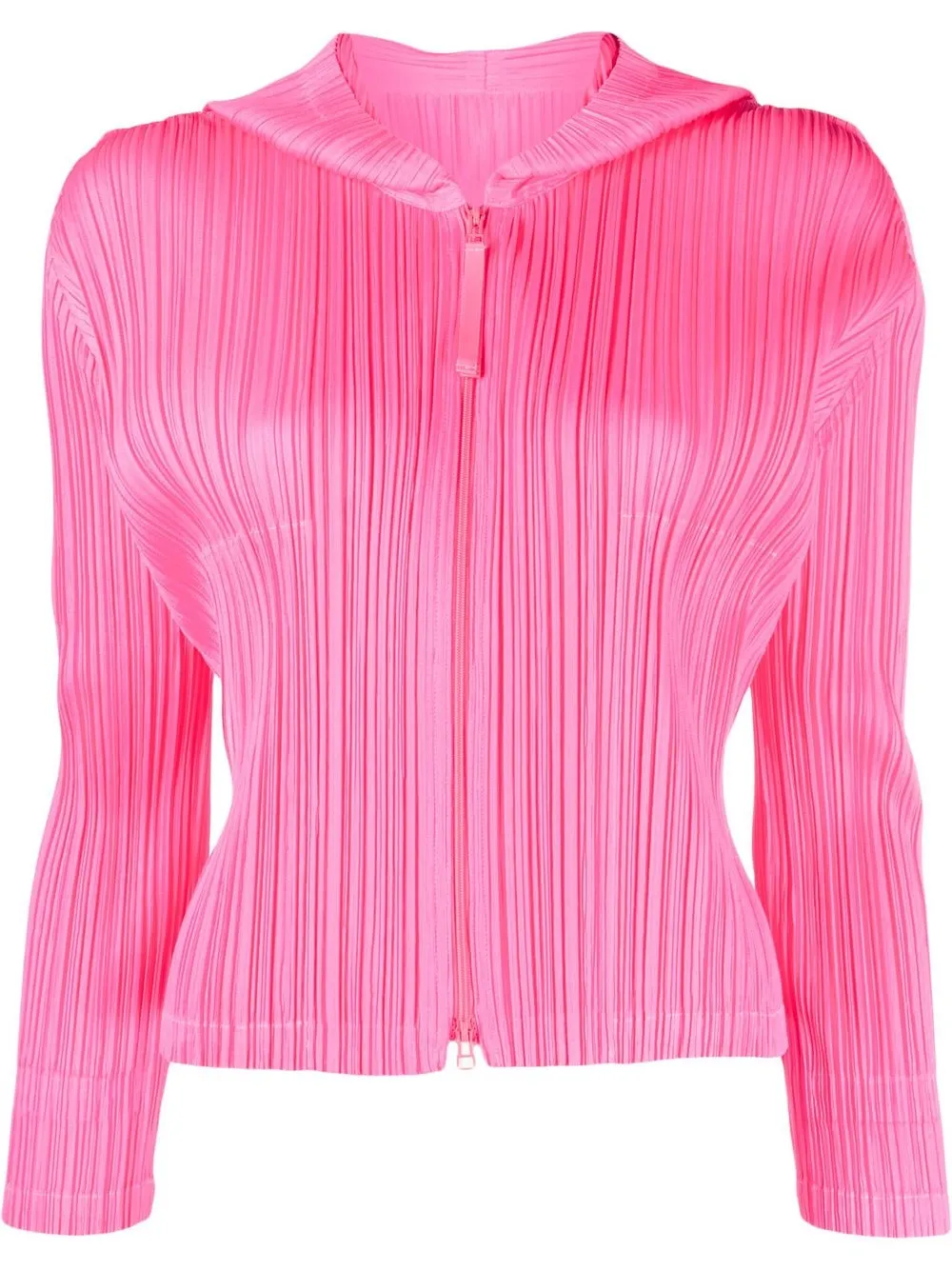 

Pleats Please Issey Miyake micro-pleated cropped hoodie - Pink
