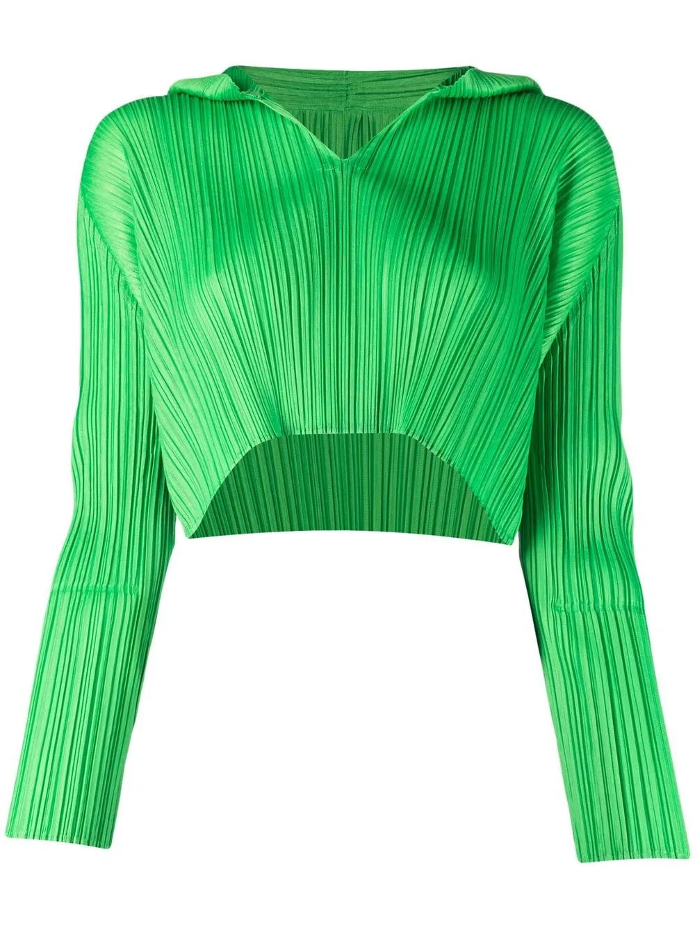 

Pleats Please Issey Miyake micro-pleated cropped hoodie - Green