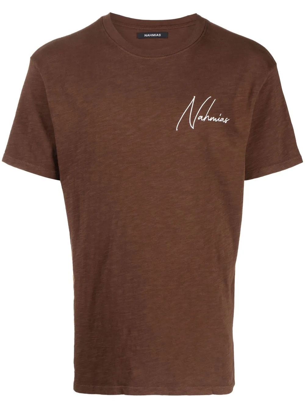 

Nahmias logo-print graphic T-shirt - Brown