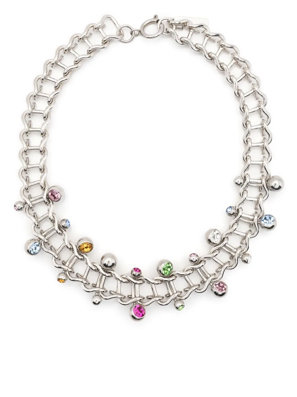 Justine Clenquet Mindy Crystal-embellished Choker In Silver