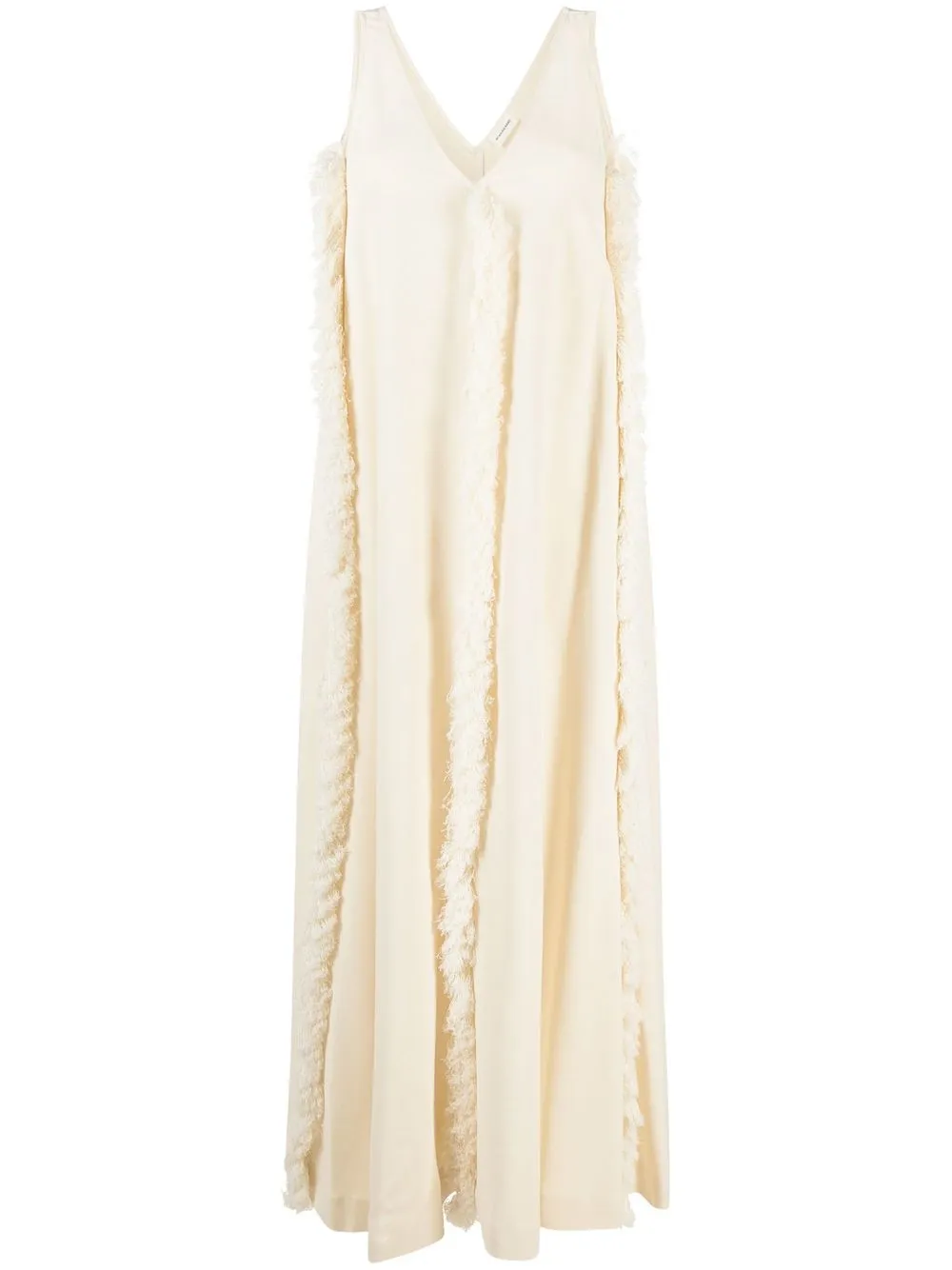 

By Malene Birger ruffle-detailed V-neck dress - Neutrals